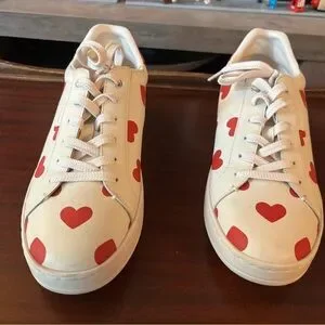 スニーカー coach Lowline Low Top Sneaker With Valentine's Print COACH Women's Lowline Signature Valentines Day Lace-Up